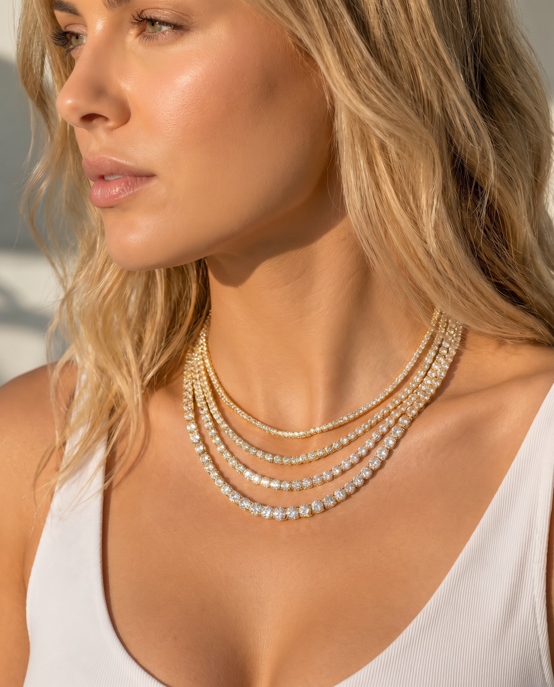 Portier Classic Gold Tennis Necklace